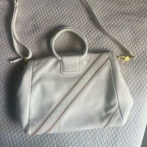 White and Gold Hobo Crossbody Purse
